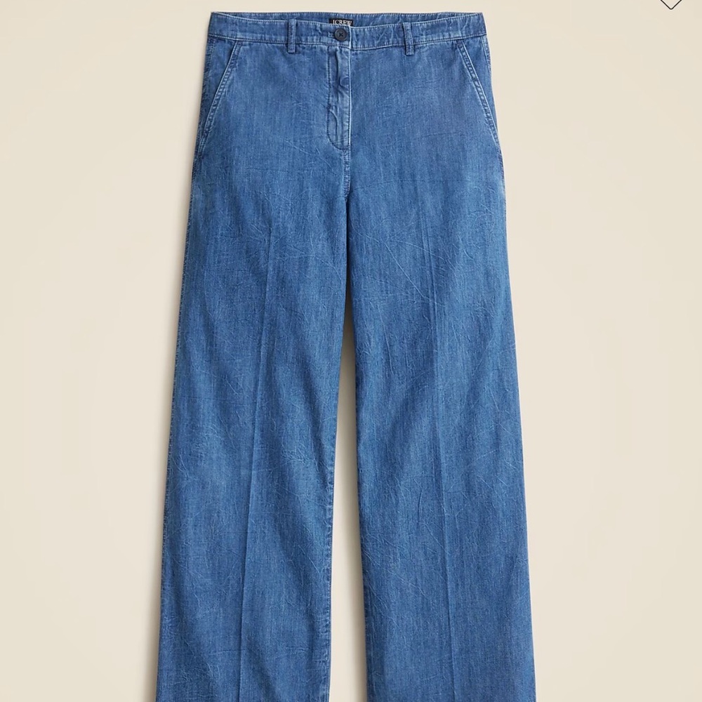J. Crew Light Blue Wide-Leg Denim Pants